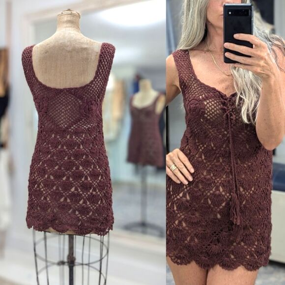 Crochet Mini Dress|Tunic - Picture 1 of 5